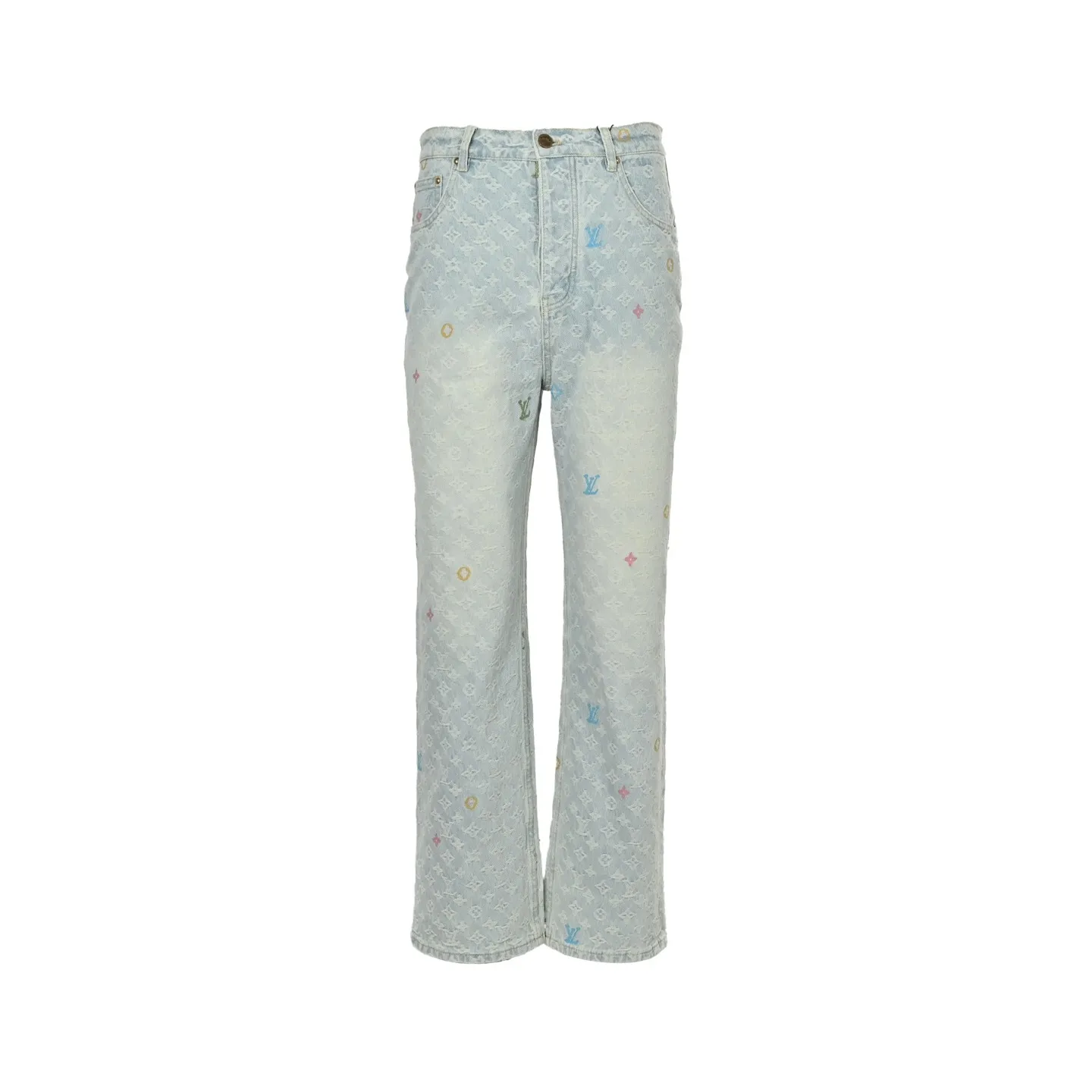 Louis Vuitton/Louis Vuitton Tyler joint style old flower jacquard embroidered jeans